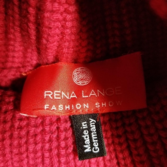 Rena Lange wool & cashmere red knit turtleneck sweater sz Medium - Picture 6 of 6